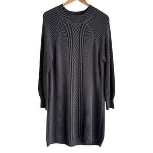 Maurices Cable Knit Sweater Dress XXL Grey Slouchy Relaxed Fit Cozy Cute EUC